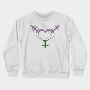 Gender Neutral Symbol in Genderqueer Pride Flag Colors Crewneck Sweatshirt